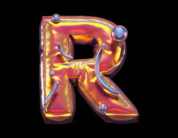 黄金の抽象アルファベット 手紙R 3Dレンダリング — ストック写真