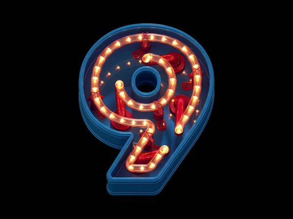 Abstract Number Lights Rendering — Stock Photo, Image