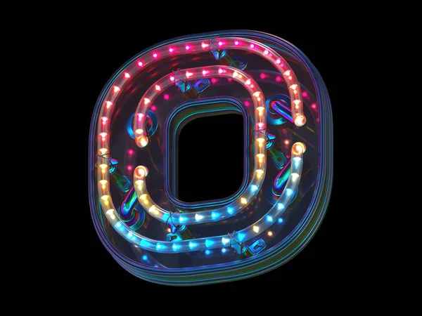 Blink Led Font Colorful Light Letter Rendering — Stock Photo, Image