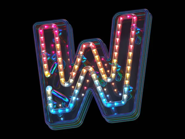 Abstracte Weergave Van Lettertype Ontwerp Met Kleurrijke Led Verlichting — Stockfoto