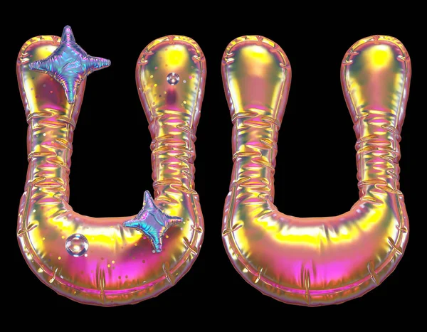 Altın Holografik Balon Tasarımı Harfi — Stok fotoğraf