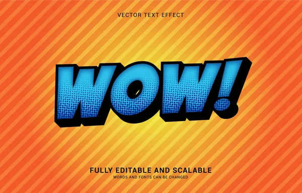 Bewerkbare Tekst Effect Comic Wow Stijl Kan Worden Gebruikt Titel — Stockvector