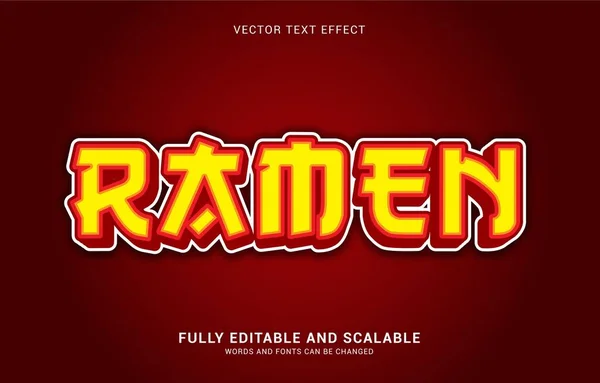 Editable Text Effect Ramen Style Can Use Make Title — Stock Vector