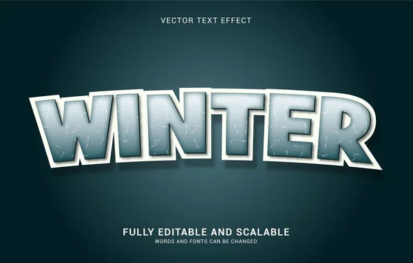 Editable Text Effect Winter Style Can Use Make Title — стоковый вектор