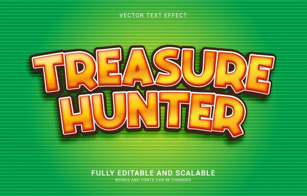 Editable Text Effect Treasure Hunter Style Can Use Make Title — Stock Vector