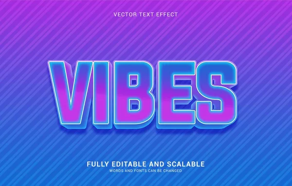 Effet Texte Modifiable Style Vibes Peut Être Utilisé Pour Faire — Image vectorielle