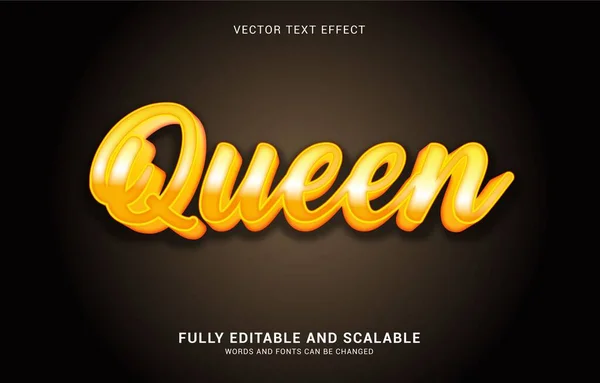 Editable Text Effect Queen Style Can Use Make Title — 스톡 벡터