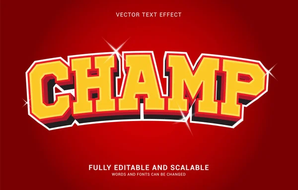 Editable Text Effect Champ Style Can Used Make Title — стоковый вектор