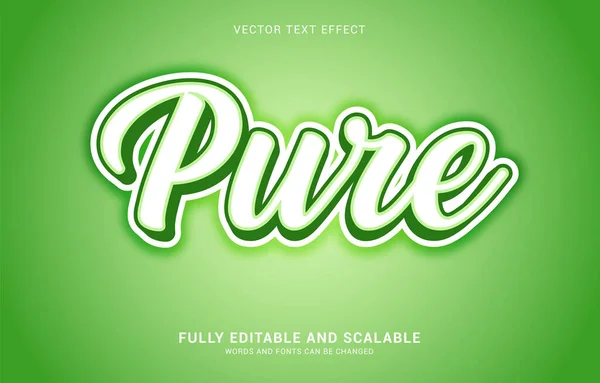 Bewerkbare Tekst Effect Natural Pure Stijl Kan Worden Gebruikt Titel — Stockvector