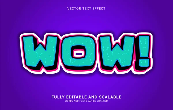 Editable Text Effect Wow Style Can Used Make Title — стоковый вектор