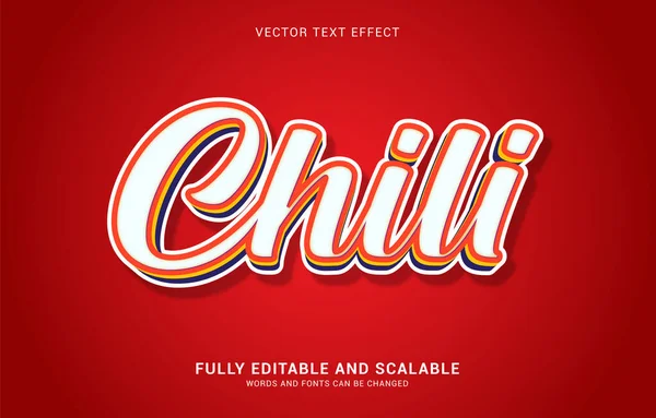 Effetto Testo Modificabile Stile Hot Chili Può Essere Utilizzato Rendere — Vettoriale Stock