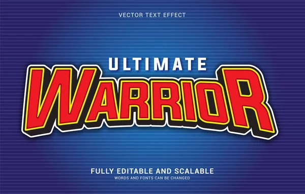Editable Text Effect Ultimate Warrior Style Can Used Make Title — стоковый вектор