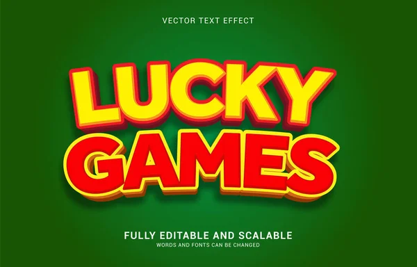 Effetto Testo Modificabile Stile Lucky Games Può Essere Utilizzato Rendere — Vettoriale Stock