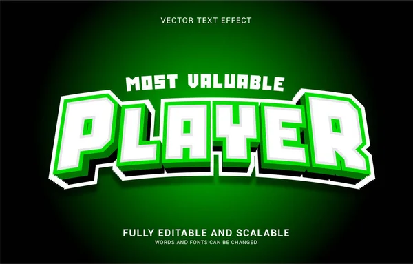 Editovatelný Textový Efekt Nejcennější Styl Hráče Může Být Použit Vytvoření — Stockový vektor