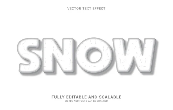 Efecto Texto Editable Estilo Nieve Puede Utilizar Para Hacer Título — Archivo Imágenes Vectoriales