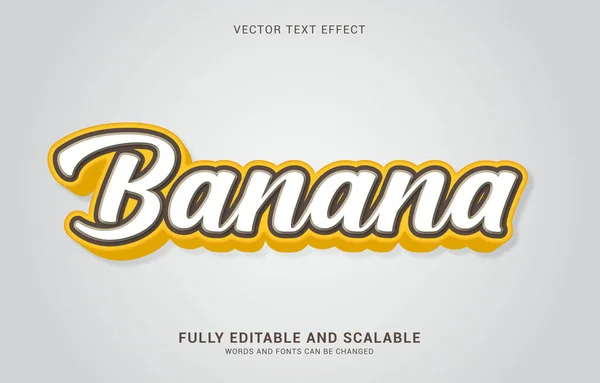 Efecto Texto Editable Estilo Plátano Puede Utilizar Para Hacer Título — Archivo Imágenes Vectoriales