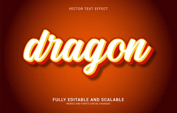 Düzenlenebilir Metin Efekti Dragon Biçimi Başlık Yapmak Için Kullanılabilir — Stok Vektör