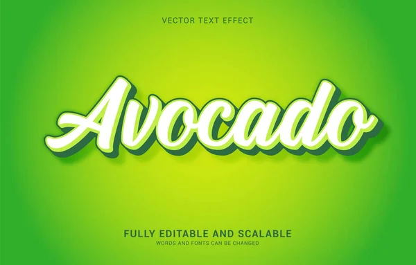 Editovatelný Textový Efekt Avocado Styl Může Být Použit Vytvoření Titulek — Stockový vektor