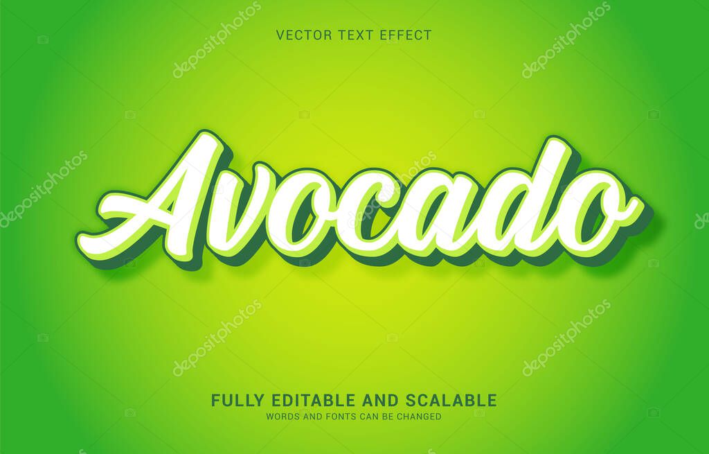 Editable text effect, Avocado style can be use to make Title