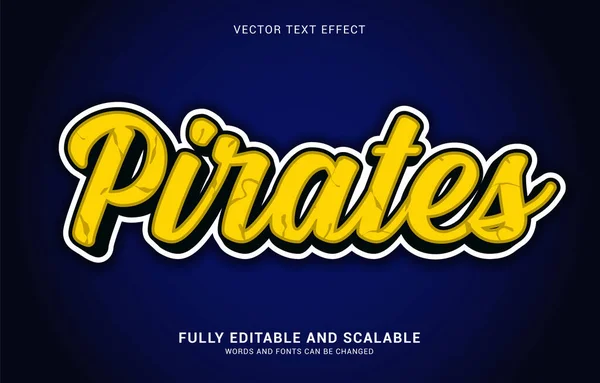 Efecto Texto Editable Estilo Piratas Puede Utilizar Para Hacer Título — Vector de stock