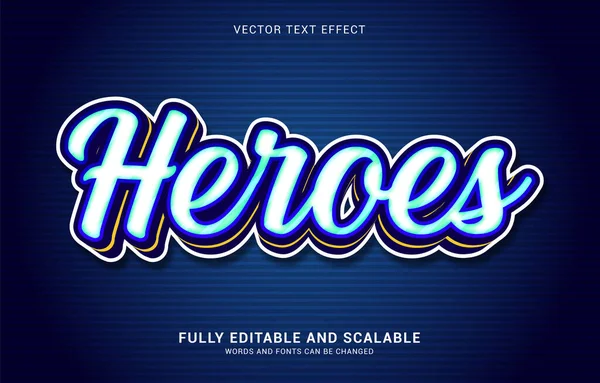 Düzenlenebilir Metin Efekti Heroes Biçimi Başlık Yapmak Için Kullanılabilir — Stok Vektör