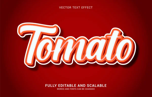 Upravitelný Textový Efekt Rajčatový Styl Lze Použít Vytvoření Titulek — Stockový vektor