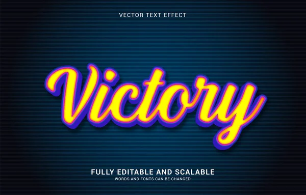 Editable Text Effect Victory Style Can Used Make Title — стоковый вектор
