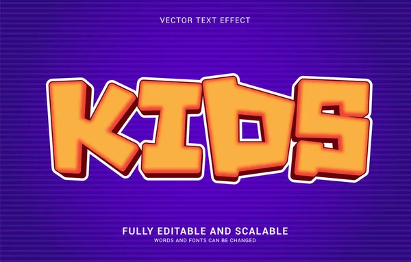 Efeito Texto Editável Estilo Kids Pode Ser Usado Para Fazer — Vetor de Stock