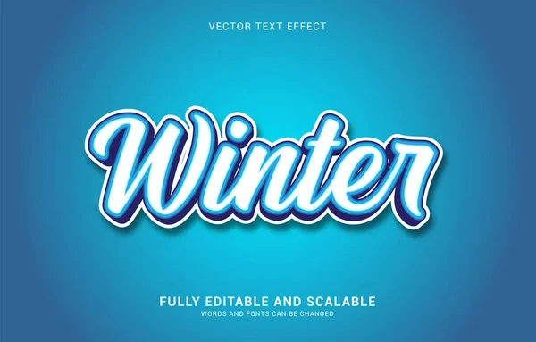Editable Text Effect Winter Style Can Used Make Title — стоковый вектор