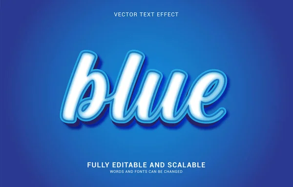 Editable Text Effect Blue Style Can Use Make Title — 스톡 벡터