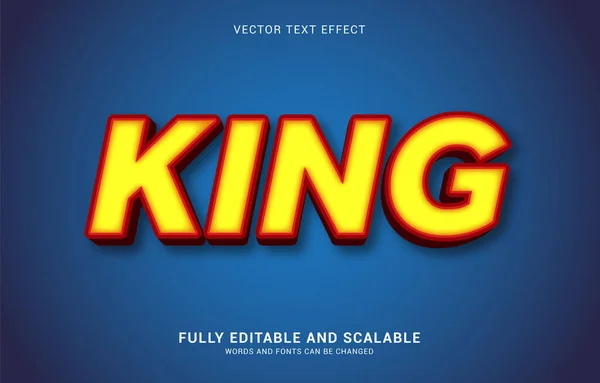 Editable Text Effect King Style Can Use Make Title — ストックベクタ
