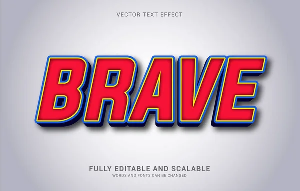 Editable Text Effect Brave Style Can Used Make Title — стоковый вектор