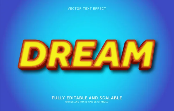 Bewerkbare Tekst Effect Dream Stijl Kan Worden Gebruikt Titel Maken — Stockvector