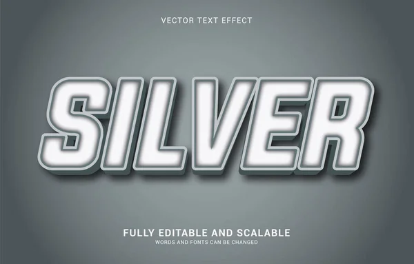 Editable Text Effect Silver Style Can Use Make Title — стоковый вектор