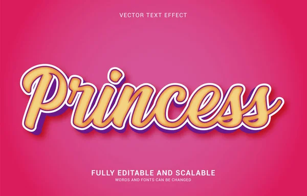 Efeito Texto Editável Estilo Princesa Pode Ser Usado Para Fazer —  Vetores de Stock