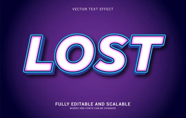 Editovatelný Textový Efekt Ztracený Styl Může Být Použit Vytvoření Titulek — Stockový vektor