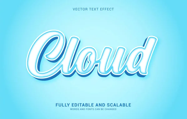 Editable Text Effect Cloud Style Can Used Make Title — стоковый вектор