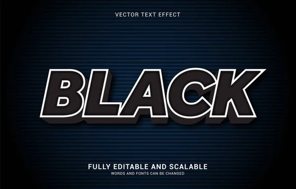 Editovatelný Textový Efekt Černý Styl Může Být Použit Vytvoření Titulek — Stockový vektor
