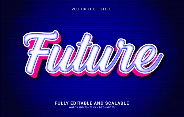 Editovatelný Textový Efekt Budoucí Styl Může Být Použit Vytvoření Titulek — Stockový vektor