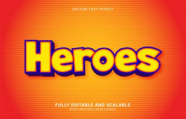 düzenlenebilir metin efekti, Heroes biçimi Başlık yapmak için kullanılabilir