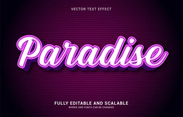 Szerkeszthető Szövegeffektus Paradise Stílus Használható Cím Elkészítéséhez — Stock Vector