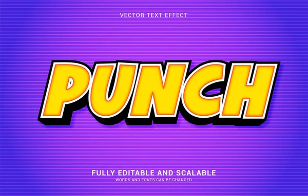 Bewerkbare Tekst Effect Punch Stijl Kan Worden Gebruikt Titel Maken — Stockvector