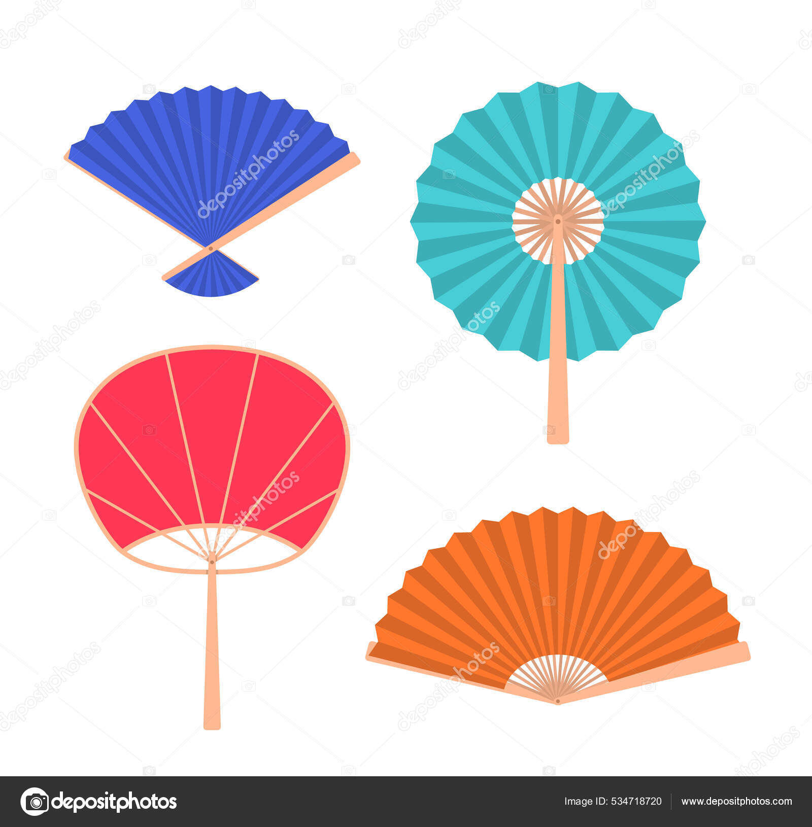 Cartoon Color Chinese Hand Fan Icon Set. Vector Stock Vector Image by ©bigmouse #534718720 Cartoon Color Chinese Hand Fan Icon Set. Vector Stock Vector Image by ©bigmouse #534718720