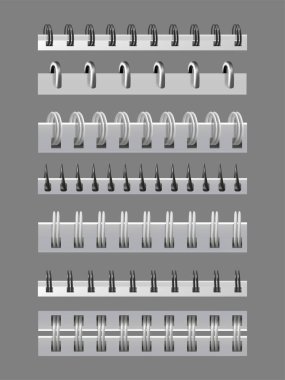 Gerçekçi Ayrıntılı 3d Farklı Metal Bağlayıcı Seti. Vektör