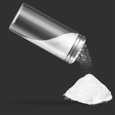 Gerçekçi Detaylı Şeffaf Cam Tuzluk. Vektör