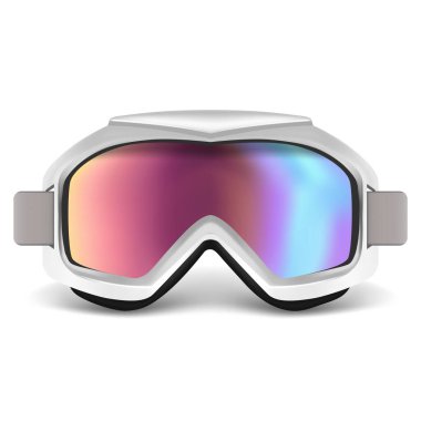 Gerçekçi Detaylı Kayak ya da Snowboard Gözlüğü. Vektör