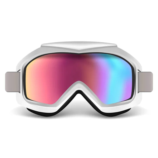 Lunettes de ski ou de snowboard 3D détaillées et réalistes. Vecteur — Image vectorielle