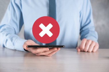 Elle tutulan simge, iptal simgesi, simgeyi iptal et. Düz kırmızı simge işaretle. round. round.round.round. X işareti iptal. Yanlış işaretleme. Reddedildi. Koyu arkaplanda.banner. Boşluk. Metin için yer