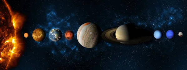 Sistema Solar Planeta Cometa Sol Estrella Mercurio Venus Planeta Tierra — Foto de Stock