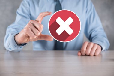 Elle tutulan simge, iptal simgesi, simgeyi iptal et. Düz kırmızı simge işaretle. round. round.round.round. X işareti iptal. Yanlış işaretleme. Reddedildi. Koyu arkaplanda.banner. Boşluk. Metin için yer